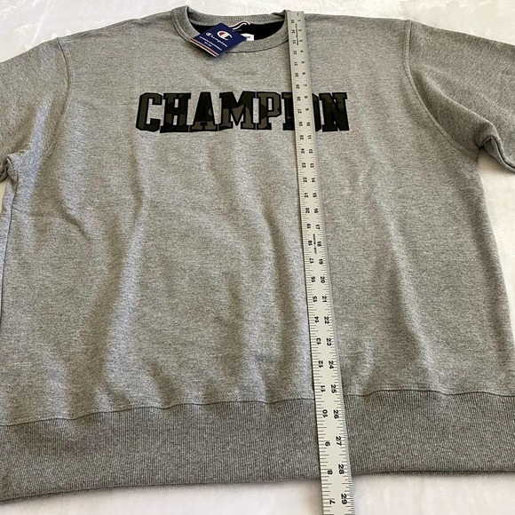 #44 NWT | Champion | Men's Powerblend Crewneck Sweatshirt | Light Gray | Large - Picture 5 of 9